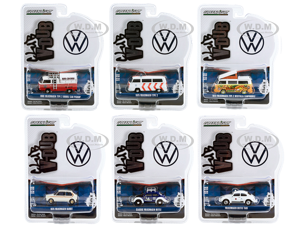 "Club Vee V-Dub" Set of 6 pieces Series 14 1/64 Diecast Model Cars by Greenlight