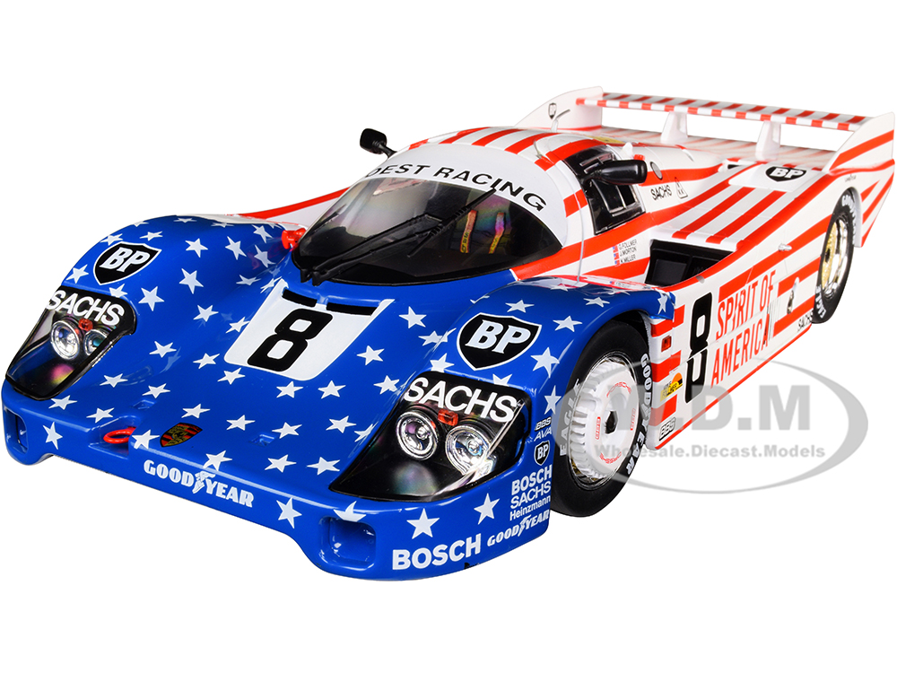 Porsche 956LH RHD (Right Hand Drive) #8 G. Follmer - J. Morton - K. Miller Spirit of America 24H of Le Mans (1986) Competition Series 1/18 Diecast Model Car by Solido