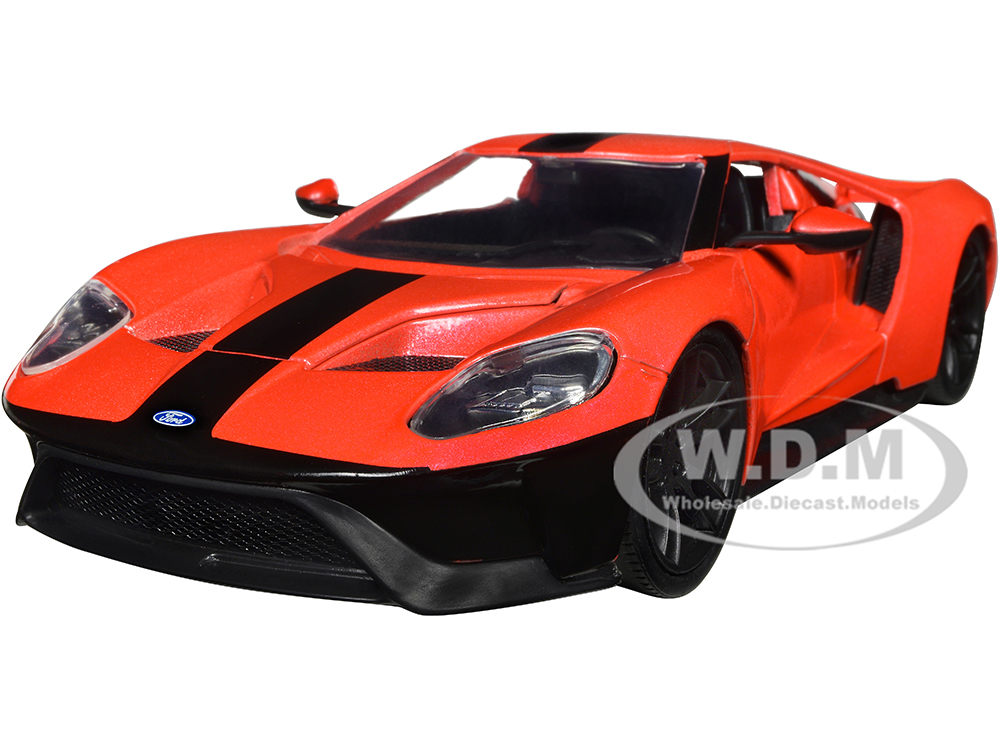 2017 Ford GT Light Red Metallic with Black Stripe Pink Slips Series 1/24 Diecast Model Car by Jada