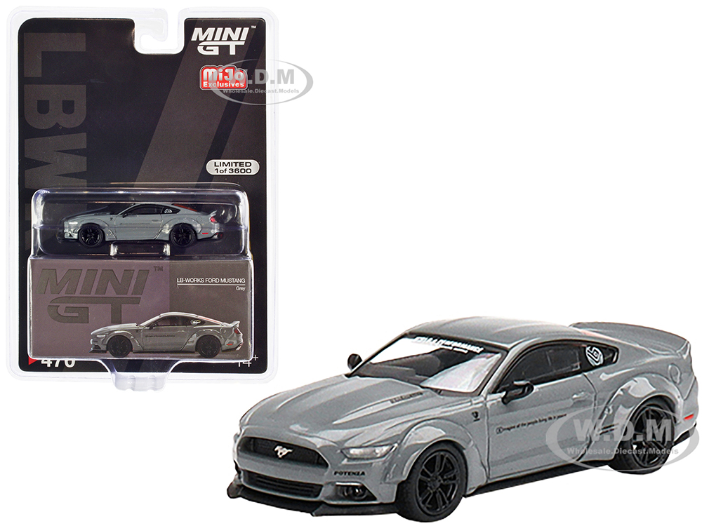 Ford Mustang LB-Works Gray LB Performance Limited Edition to 3600 pieces Worldwide 1/64 Diecast Model Car by Mini GT