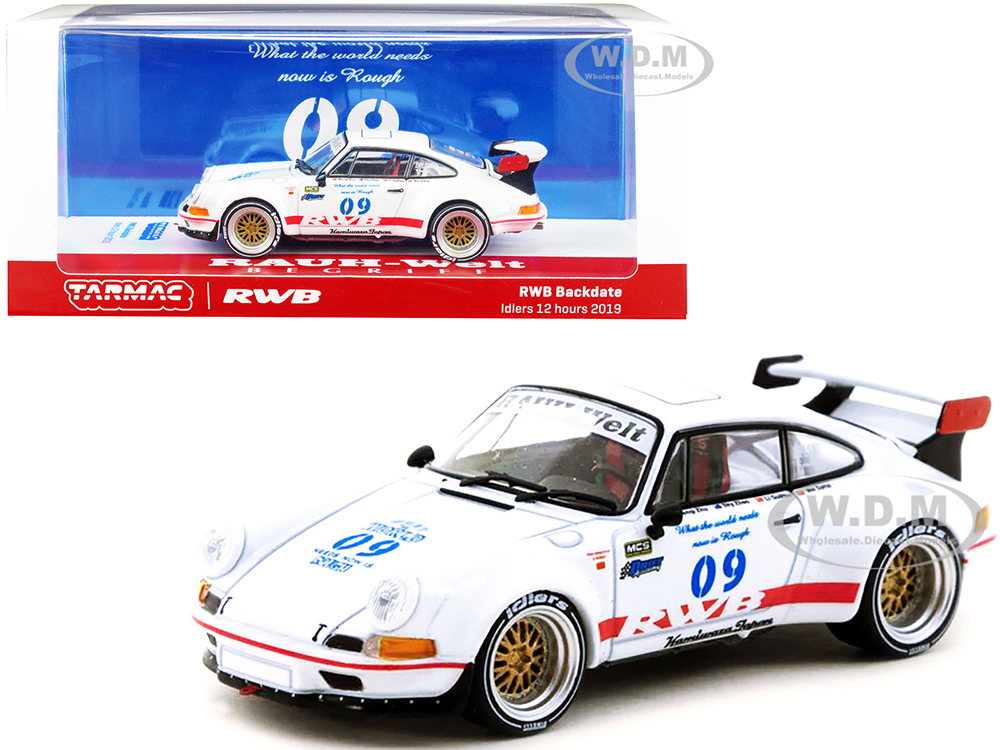 RWB Backdate 09 White Metallic Idlers 12 Hours (2019) "RAUH-Welt BEGRIFF" 1/43 Diecast Model Car by Tarmac Works