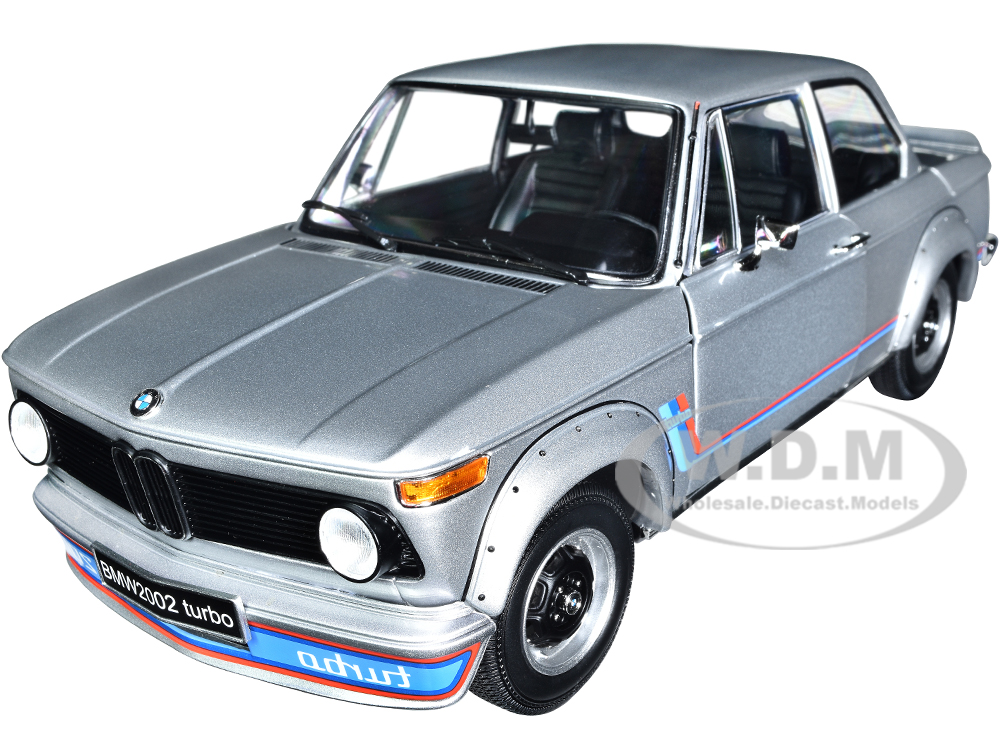 BMW 2002 Turbo Silver with Red and Blue Stripes 1/18 Diecast Model Car by Kyosho