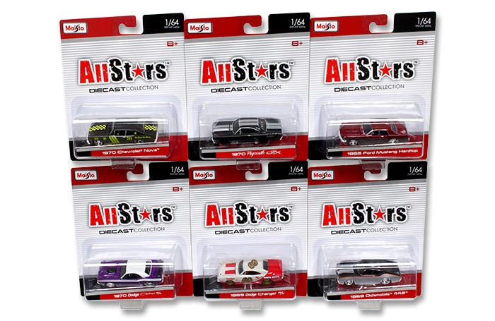 All Stars Assortment "b" 6 Cars Set 1/64 Diecast Model Cars By Maisto