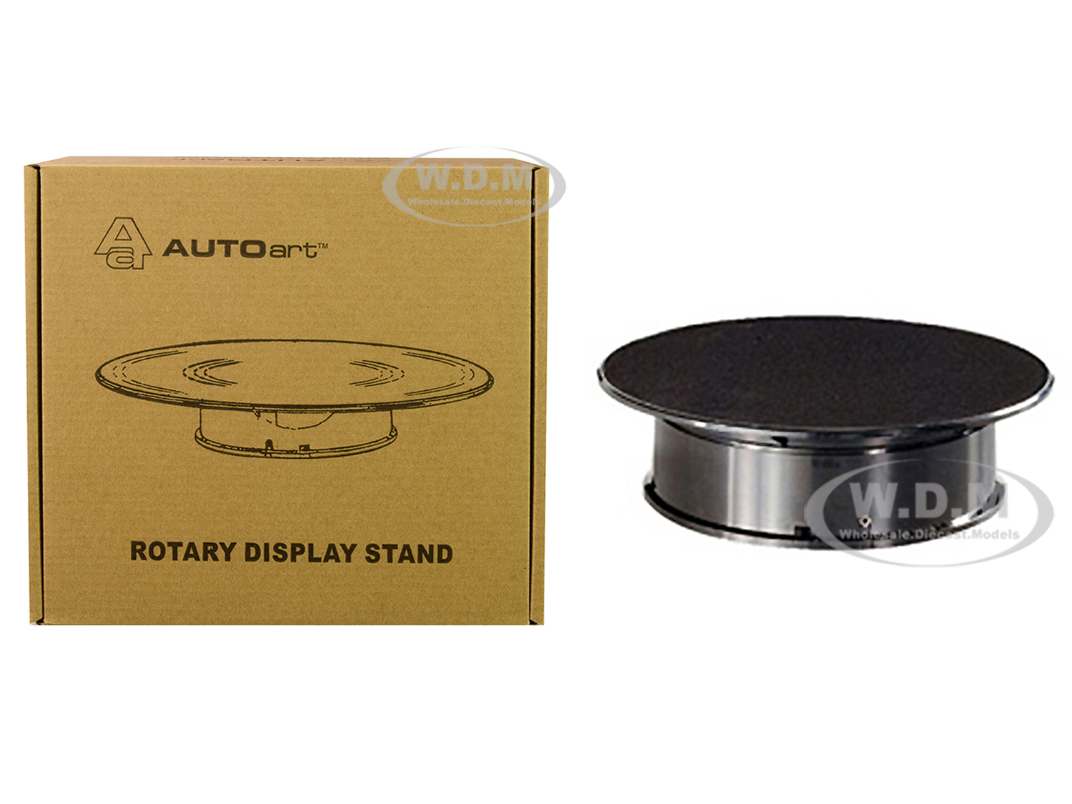 Rotary Display Turntable Stand Small 8 Inches with Black Top for 1/64 1/43 1/32 1/24 Scale Models by Autoart