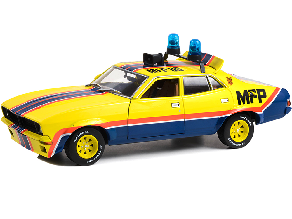 1974 Ford Falcon XB 4-Door Sedan First of the V8 Interceptors (1979) Roop and Charlies M.F.P. #08 Big Bopper XB Police Pursuit 1/18 Diecast Model Car by Greenlight