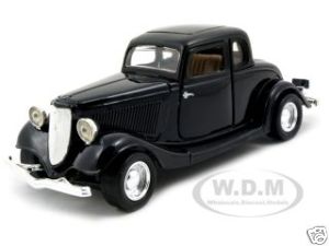 Image of 1934 Ford Coupe Black 1/24 Diecast Model Car by Motormax