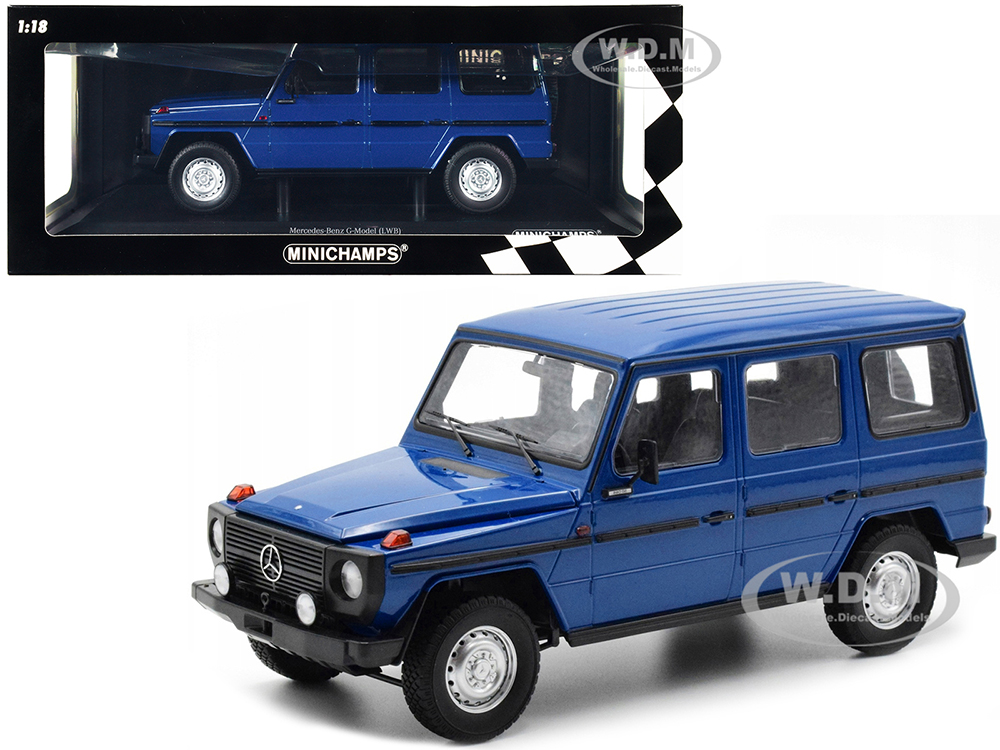 1980 Mercedes-Benz G-Model (LWB) Dark Blue with Black Stripes Limited Edition to 402 pieces Worldwide 1/18 Diecast Model Car by Minichamps