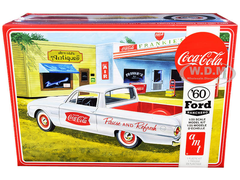 Skill 3 Model Kit 1960 Ford Ranchero with Vintage Ice Chest and Two Bottle Crates "Coca-Cola" 1/25 Scale Model by AMT