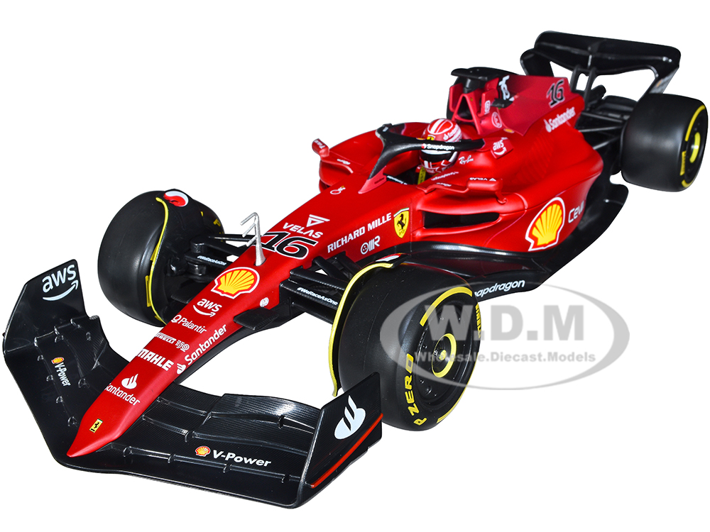 Ferrari F1-75 16 Charles Leclerc "Ferrari Racing" Formula One F1 (2022) "Formula Racing" Series 1/18 Diecast Model Car by Bburago