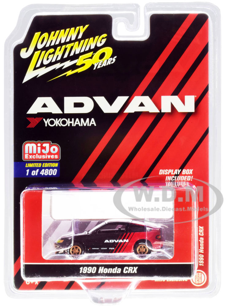 1990 Honda CRX "ADVAN Yokohama" "Johnny Lightning 50th Anniversary" Limited Edition to 4800 pieces Worldwide 1/64 Diecast Model Car by Johnny Lightni
