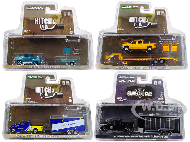 Hitch &amp; Tow Series 13 Set of 4 1/64 Diecast Model Cars by Greenlight