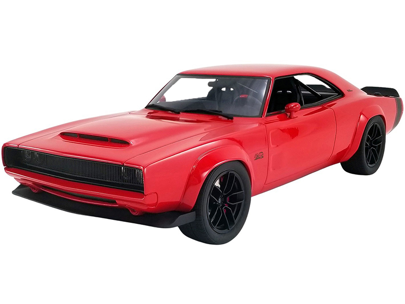 1968 Dodge Super Charger Concept Red with Black Tail Stripe "USA Exclusive" Series 1/18 Model Car by GT Spirit for ACME