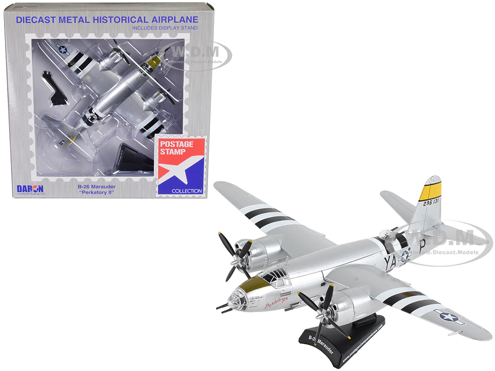 Martin B-26 Marauder Bomber Aircraft Perkatory II 386th Bomb Group 555th Bomb Squadron United States Army Air Forces 1/107 Diecast Model Airplane by Postage Stamp