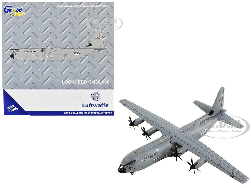 Lockheed C-130J-30 Transport Aircraft "German Luftwaffe" Gray "Gemini Macs" Series 1/400 Diecast Model Airplane by GeminiJets