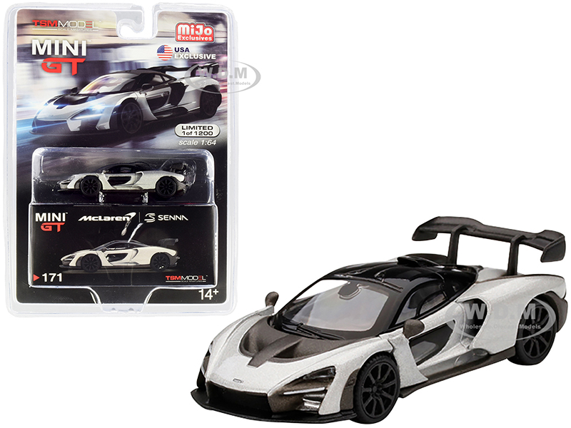 Image of McLaren Senna Silver Limited Edition to 1200 pieces Worldwide 1/64 Diecast Model Car by True Scale Miniatures