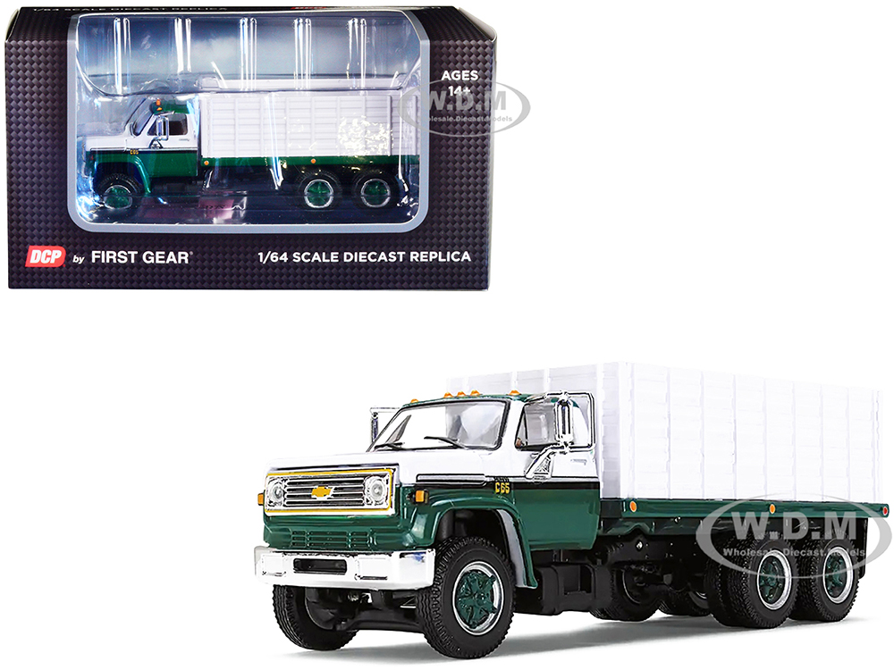 1970s Chevrolet C65 Grain Truck Green and White 1/64 Diecast Model by DCP/First Gear