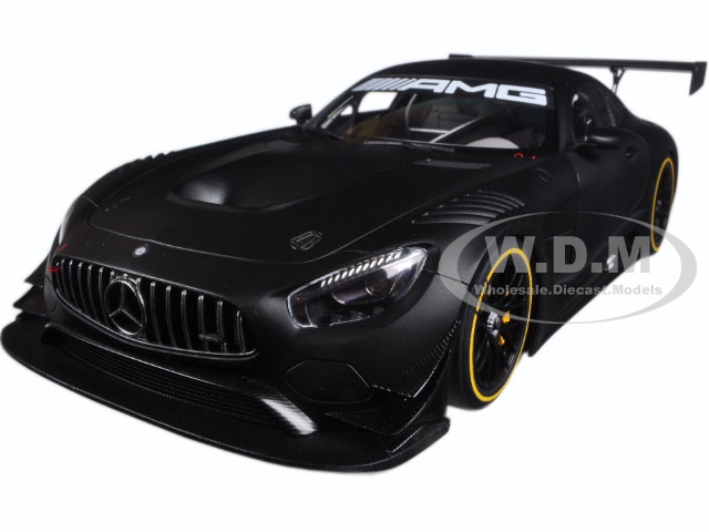Image of Mercedes AMG GT3 Plain Color Version Matt Black 1/18 Model Car by Autoart