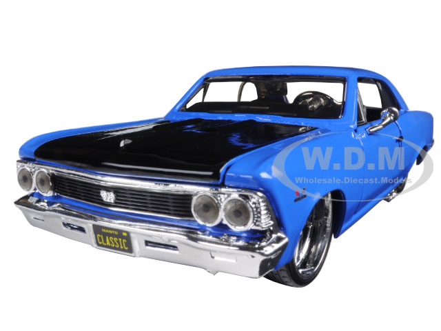 1966 Chevrolet Chevelle SS 396 Blue with Black Hood 