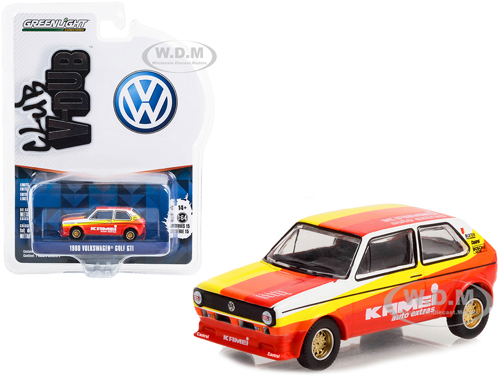 1980 Volkswagen Golf GTI Kamei Auto Extras Club Vee V-Dub Series 15 1/64 Diecast Model Car by Greenlight