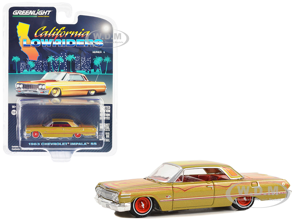 1963 Chevrolet Impala SS Lowrider Gold Metallic with Red Graphics and Interior 
