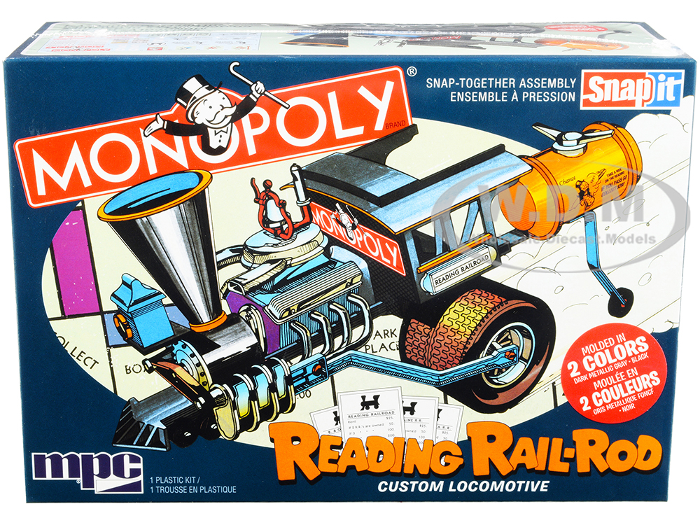 Skill 1 Snap Model Kit Reading Rail Rod Custom Locomotive "Monopoly" 1/25 Scale Model by MPC