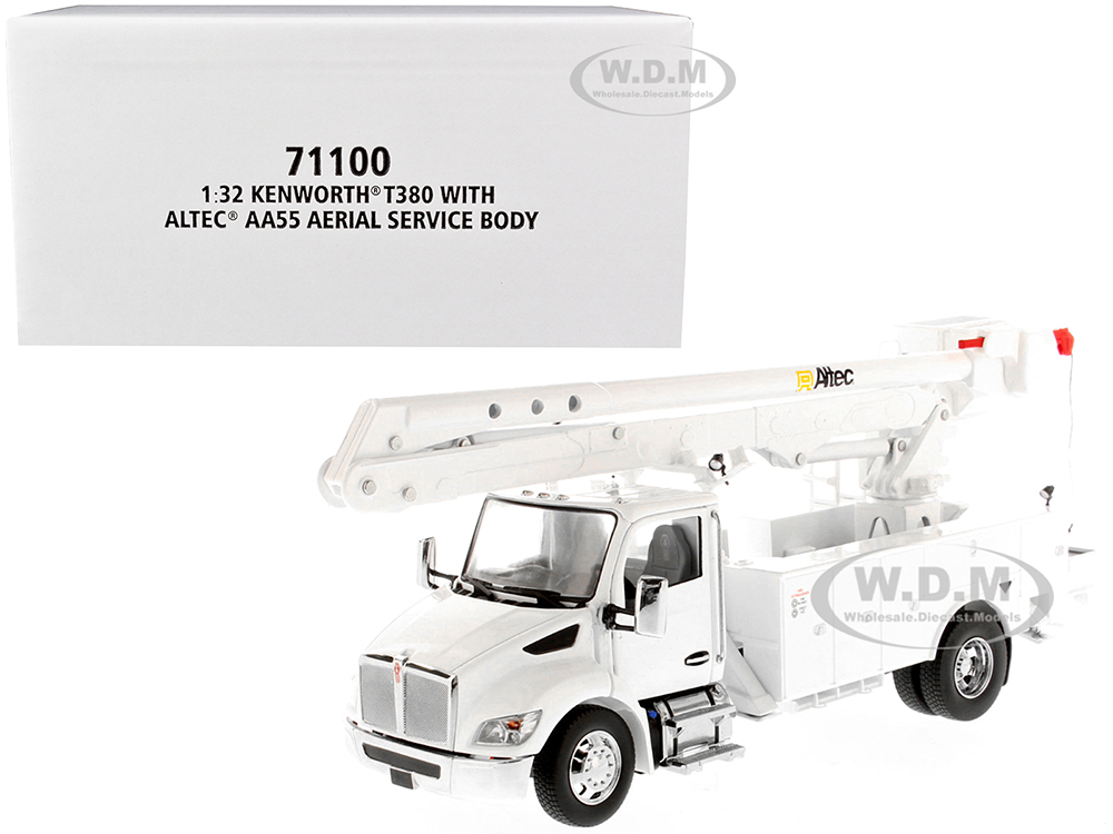 Kenworth T380 with Altec AA55 Aerial Service Truck White Transport Series 1/32 Diecast Model by Diecast Masters