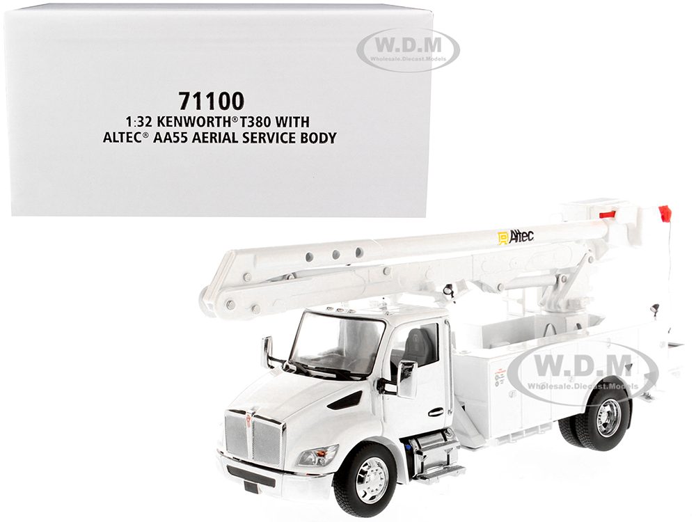 Kenworth T380 with Altec AA55 Aerial Service Truck White "Transport Series" 1/32 Diecast Model by Diecast Masters