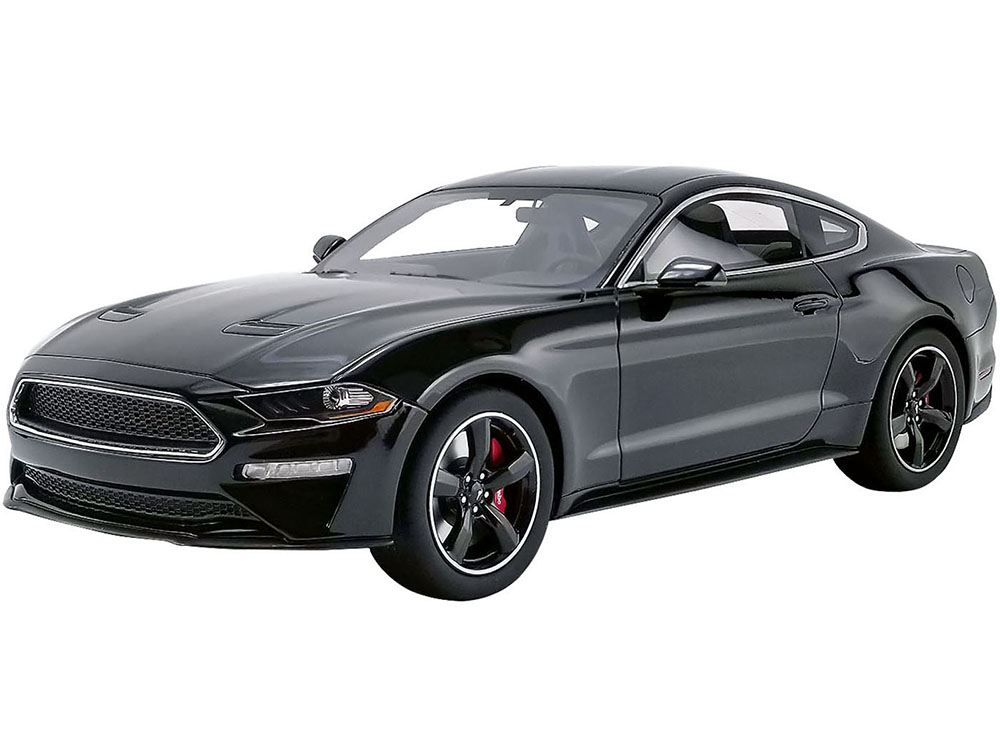 Image of 2019 Ford Mustang Bullitt Shadow Black 1/18 Model Car by GT Spirit for ACME