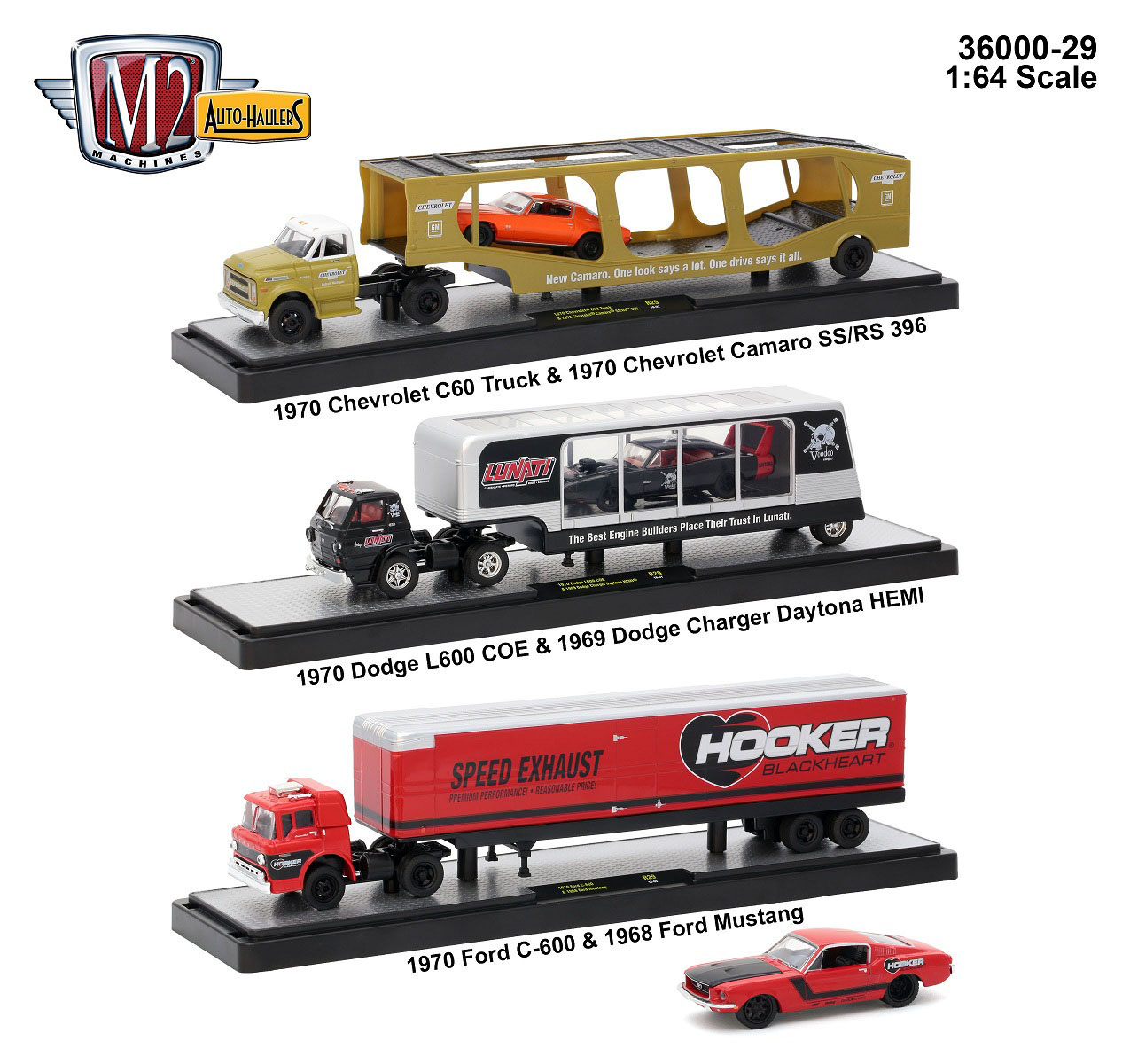 Auto Haulers Release 29 3 Trucks Set 1/64 Diecast Models By M2 Machines