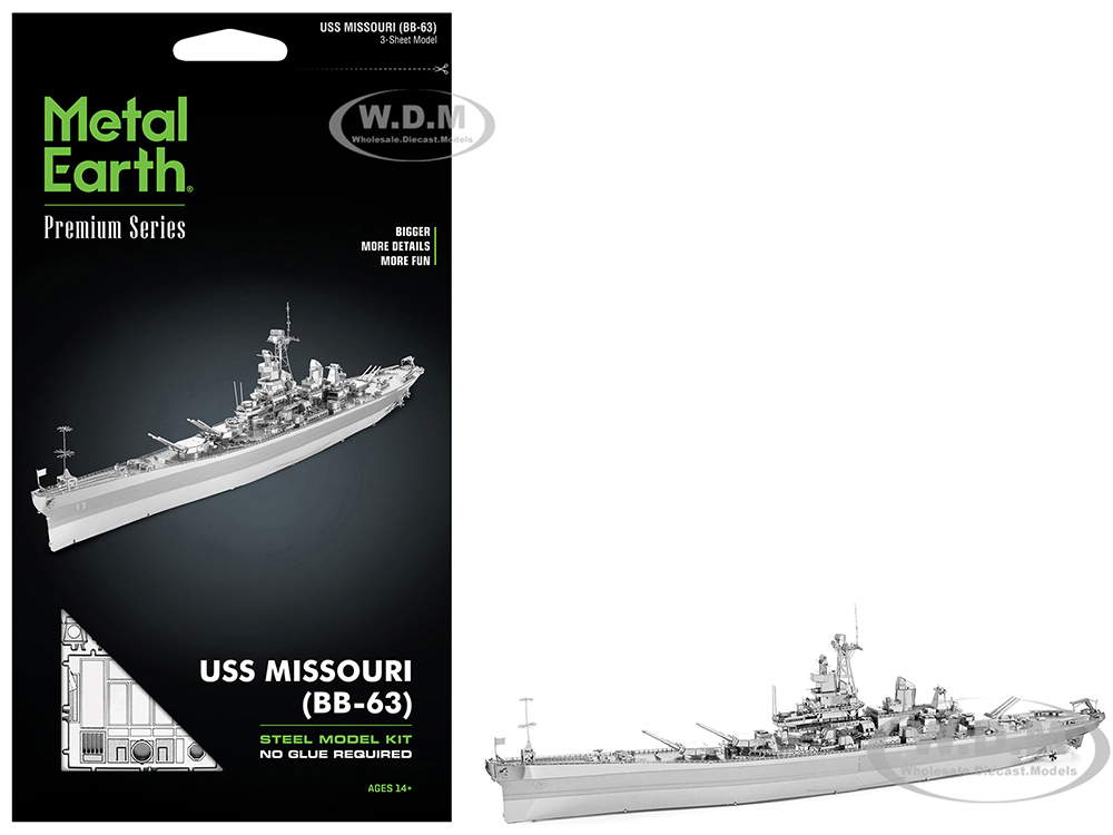 Model Kit USS Missouri (BB-63) Navy Battleship (Challenging Difficulty) Steel Model by Metal Earth