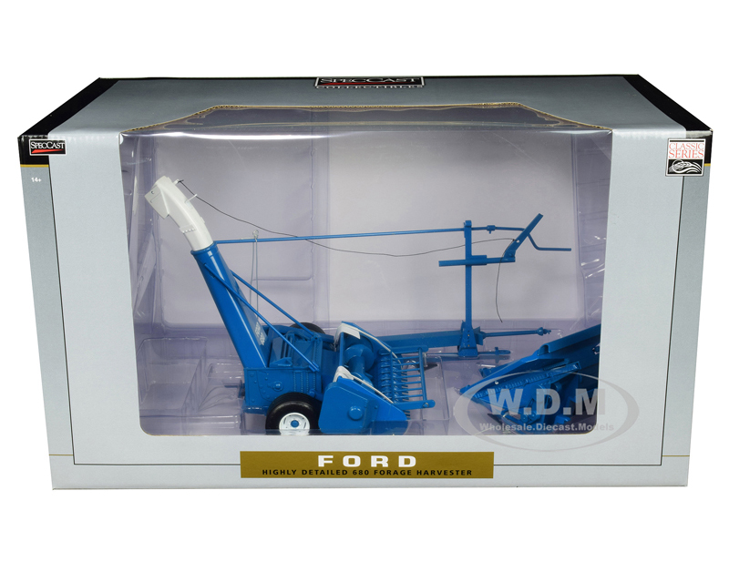 Ford 680 Forage Harvester with Hay Head and Corn Head Blue "Classic Series" 1/16 Diecast Model by SpecCast