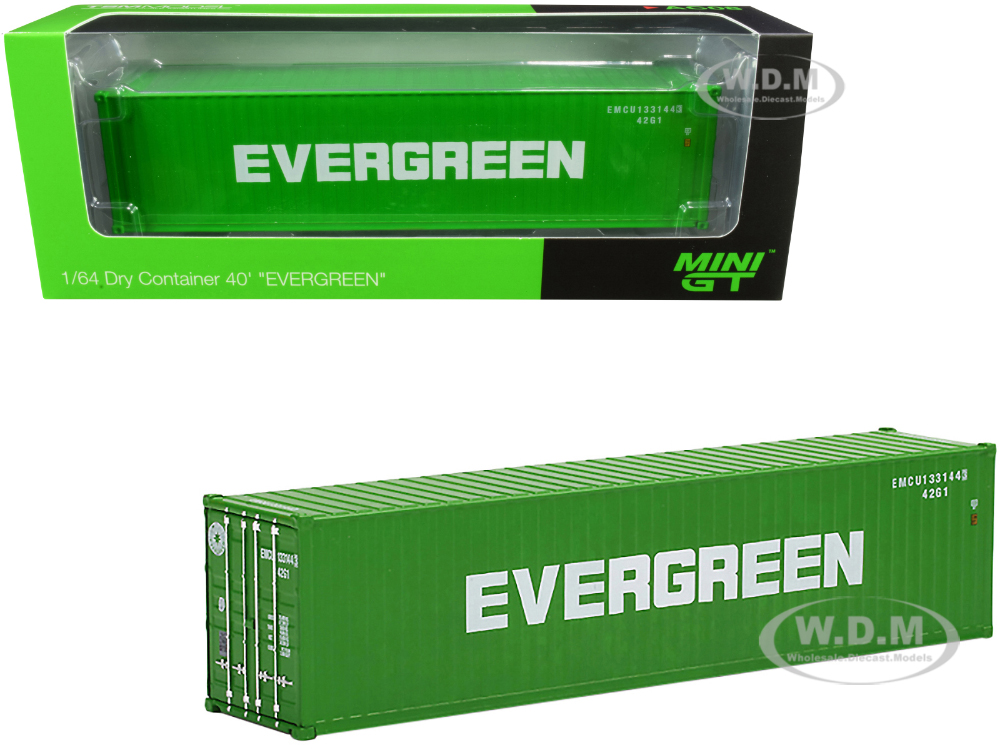 40 Dry Goods Container "EverGreen" Green 1/64 Diecast Model by True Scale Miniatures