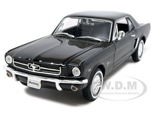 1964 1/2 Ford Mustang Coupe Hard Top Black 1/24 Diecast Model Car By Welly