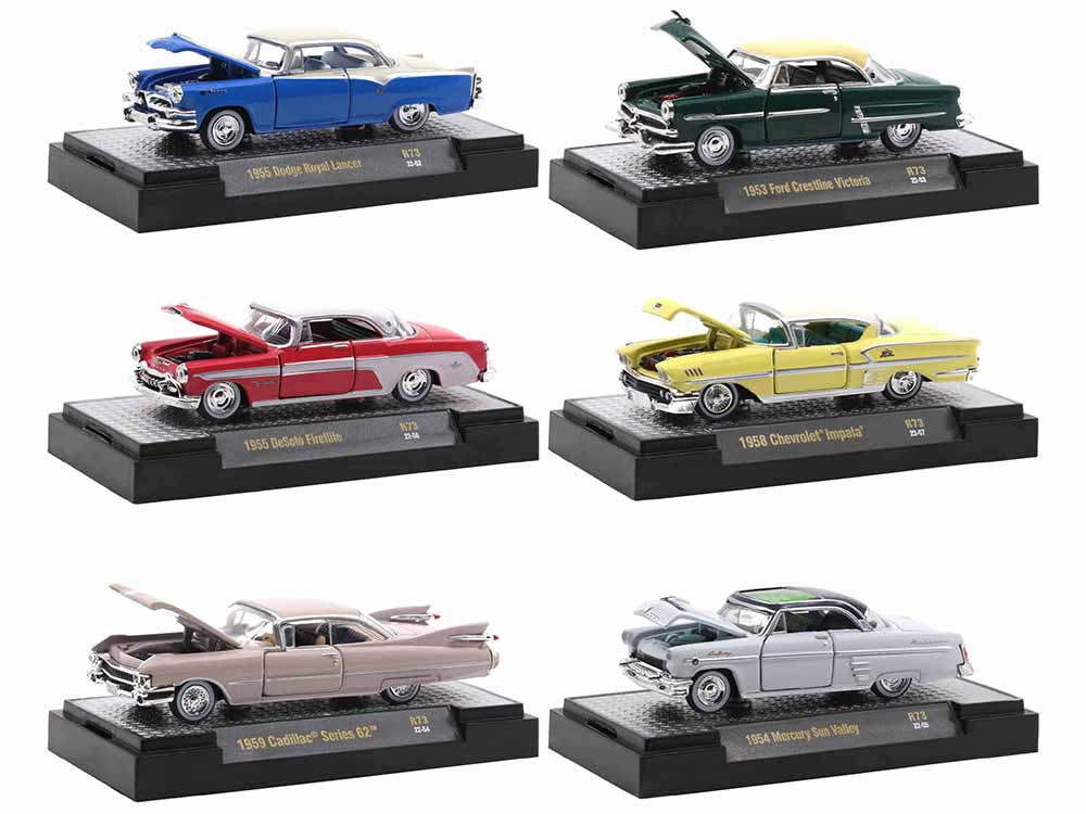 "Auto-Thentics" 6 piece Set Release 73 IN DISPLAY CASES Limited Edition to 6800 pieces Worldwide 1/64 Diecast Model Cars by M2 Machines
