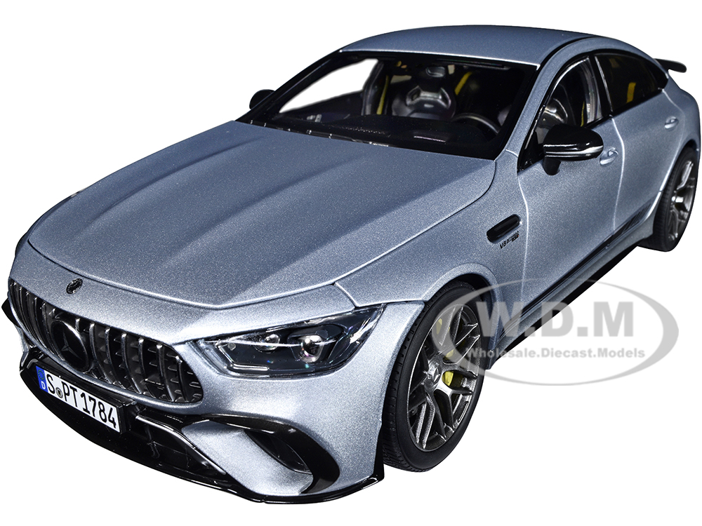 2021 Mercedes-AMG GT 63 S 4Matic Silver Metallic with Black Stripes 1/18 Diecast Model Car by Norev