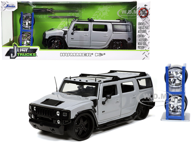 Hummer H2 Gray with Extra Wheels "Just Trucks" Series 1/24 Diecast Model Car by Jada