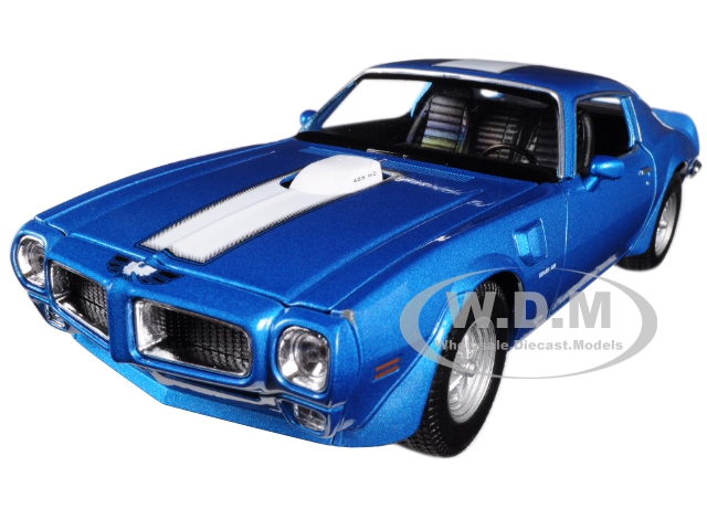 1972 Pontiac Firebird Trans Am Blue Metallic 1/24 Diecast Model Car By Welly