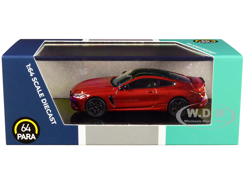 BMW M8 Coupe Motegi Red Metallic with Black Top 1/64 Diecast Model Car by Paragon Models