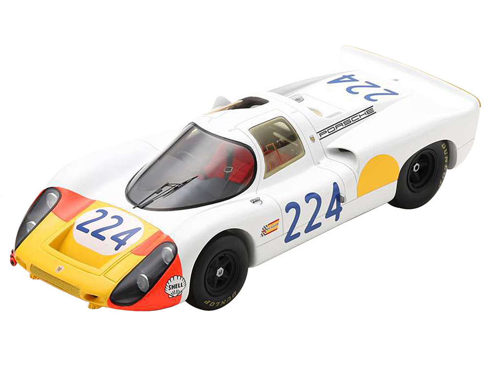 Porsche 907 224 Vic Elford - Umberto Maglioli Winner "Targa Florio" (1968) with Acrylic Display Case 1/18 Model Car by Spark