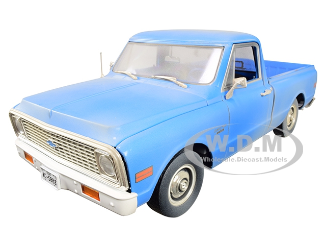 1971 Chevrolet C-10 Pickup Truck Light Blue (Dusty) "The Texas Chainsaw Massacre" (1974) Movie 1/18 Diecast Model Car by Highway 61
