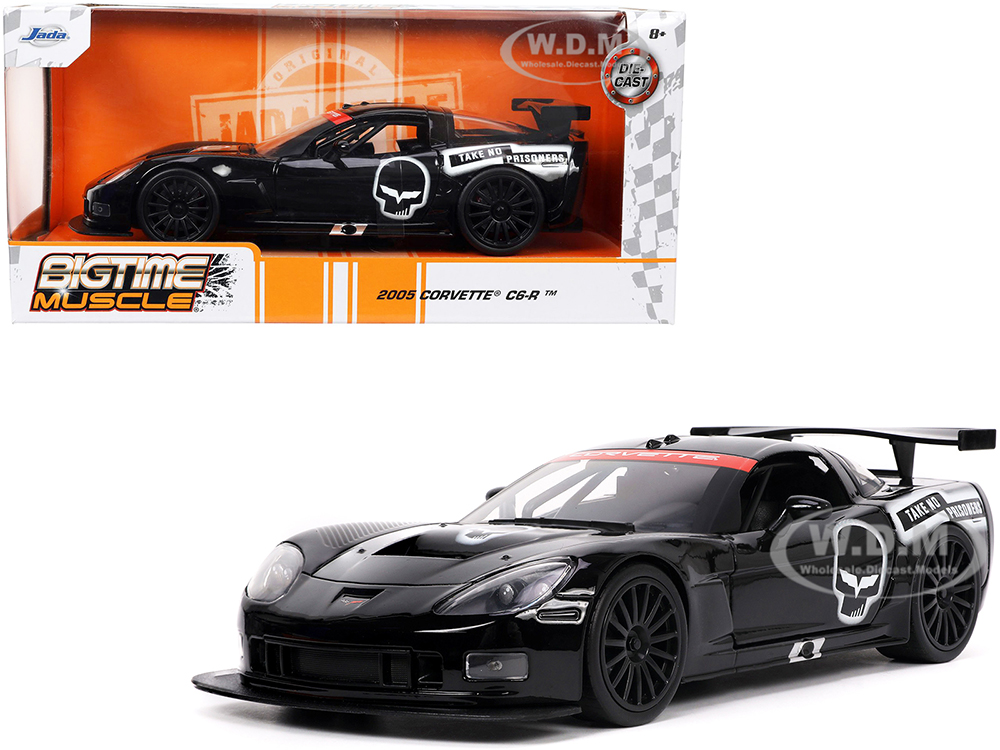 2005 Chevrolet Corvette C6-R Take No Prisoners Black with Graphics Bigtime Muscle Series 1/24 Diecast Model Car by Jada