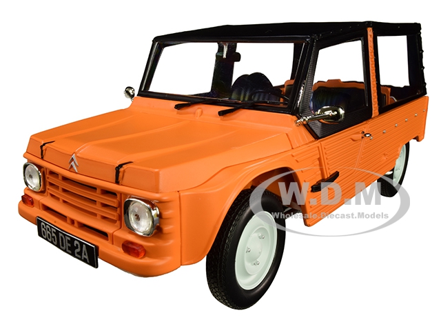 Image of 1983 Citroen Mehari Matt Kirghiz Orange with Black Top 1/18 Diecast Model Car by Norev