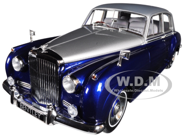 1960 Bentley S2 Silver And Blue 1/18 Diecast Model Car By Minichamps