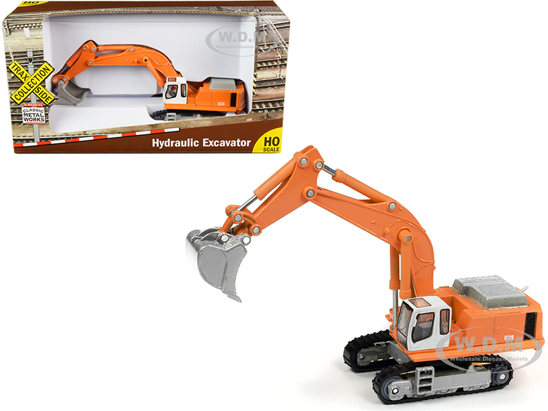 Image of Hydraulic Excavator Orange "TraxSide Collection" 1/87 (HO) Scale Diecast Model by Classic Metal Works