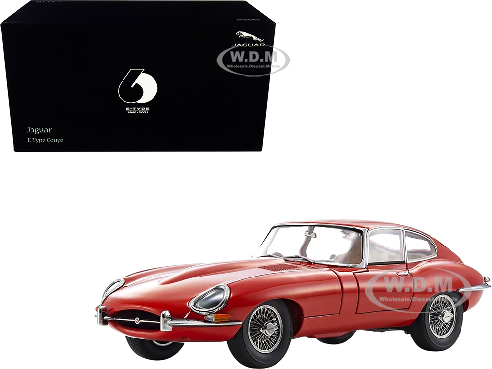 Jaguar E-Type Coupe RHD (Right Hand Drive) Red "E-Type 60th Anniversary" (1961-2021) 1/18 Diecast Model Car by Kyosho