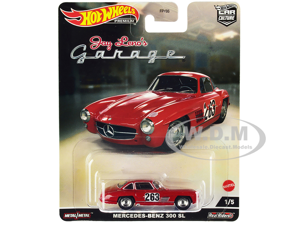 Mercedes-Benz 300 SL 263 Red (Weathered) "Jay Lenos Garage" Diecast Model Car by Hot Wheels