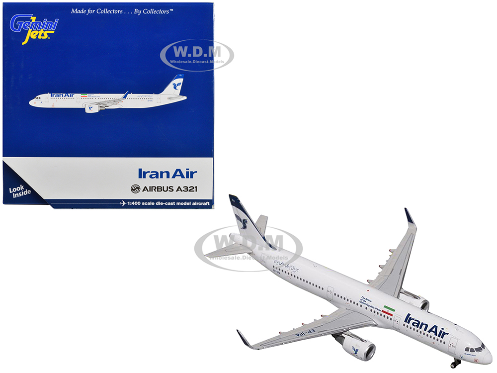 Airbus A321 Commercial Aircraft "Iran Air" White 1/400 Diecast Model Airplane by GeminiJets