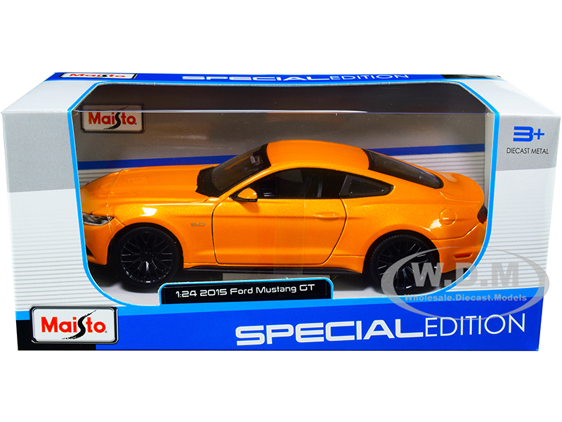 2015 Ford Mustang GT 5.0 Orange Metallic 1/24 Diecast Model Car by Maisto