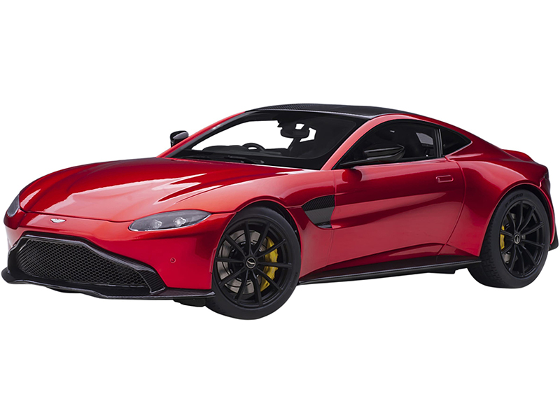 2019 Aston Martin Vantage RHD (Right Hand Drive) Hyper Red Metallic with Carbon Top 1/18 Model Car by Autoart