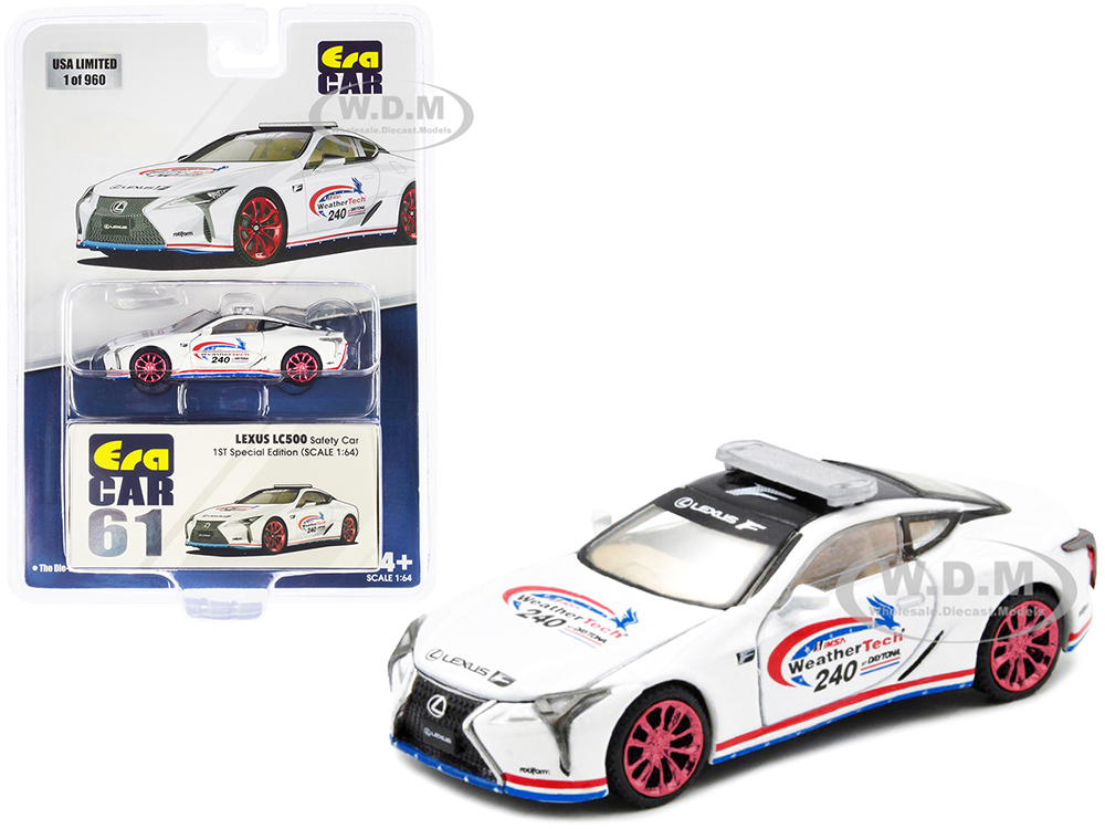 Lexus LC500 Safety Car White IMSA WeatherTech 240 at Daytona 1st Special Edition Limited Edition to 960 pieces 1/64 Diecast Model Car by Era Car